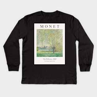 Claude Monet The Willows 1880 Painting Kids Long Sleeve T-Shirt